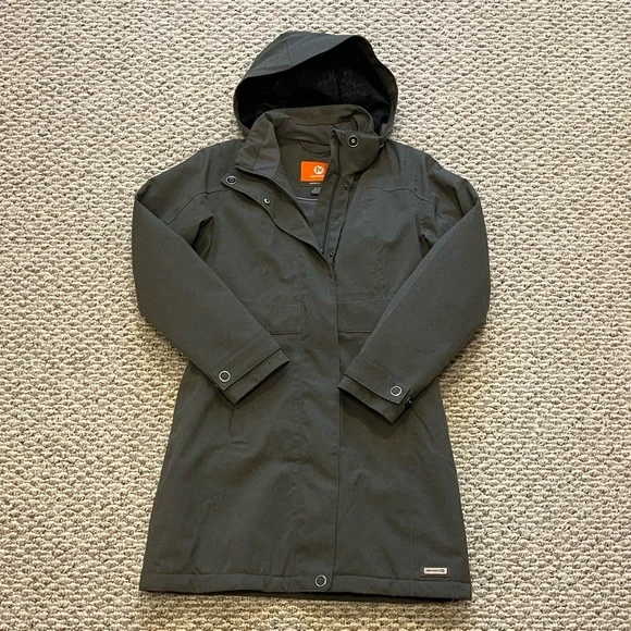 Merrell Long Gray Jacket Winter Coat Select Dry + Warm Mid Length - Picture 1 of 8